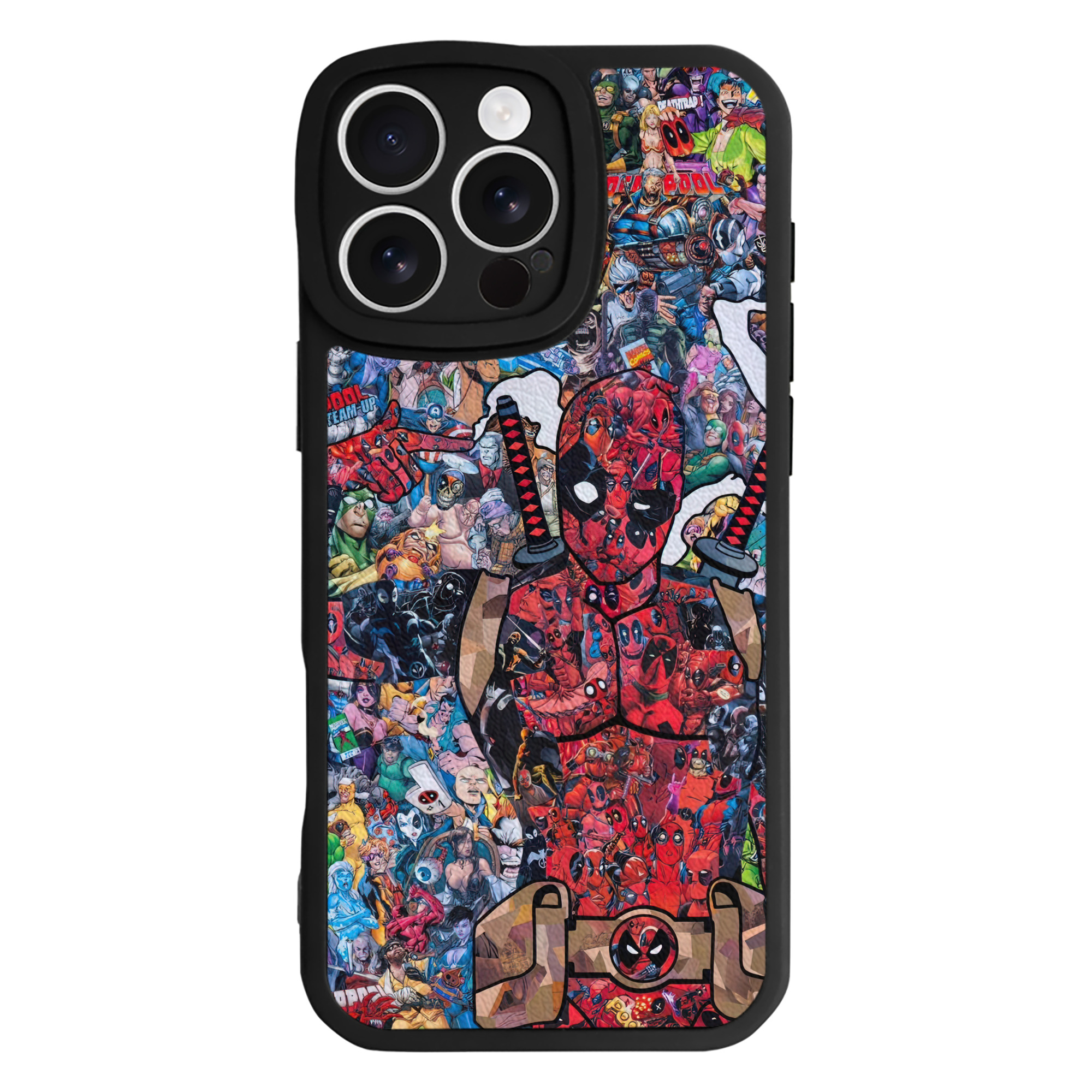 （画像用） Deadpool デッドプール 【iPhone 16シリーズ対応】シリコンスマホケース（レザー調） 材質：シリコン
